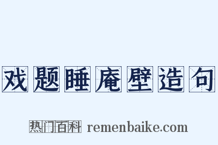 戏题睡庵壁造句是什么意思的图片